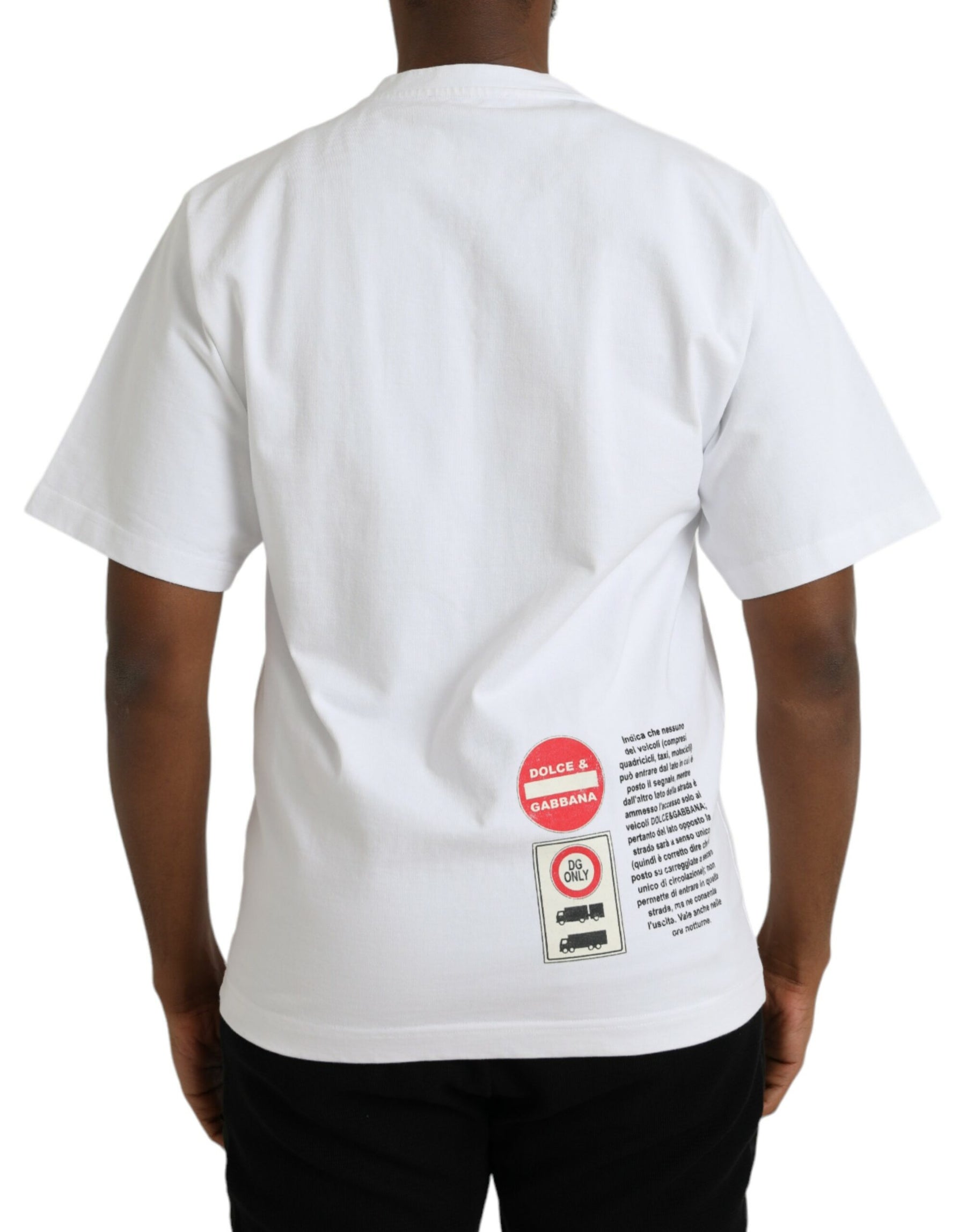 Dolce & Gabbana White Amor Heart Cotton Crewneck Short Sleeve T-shirt | Regal Royce