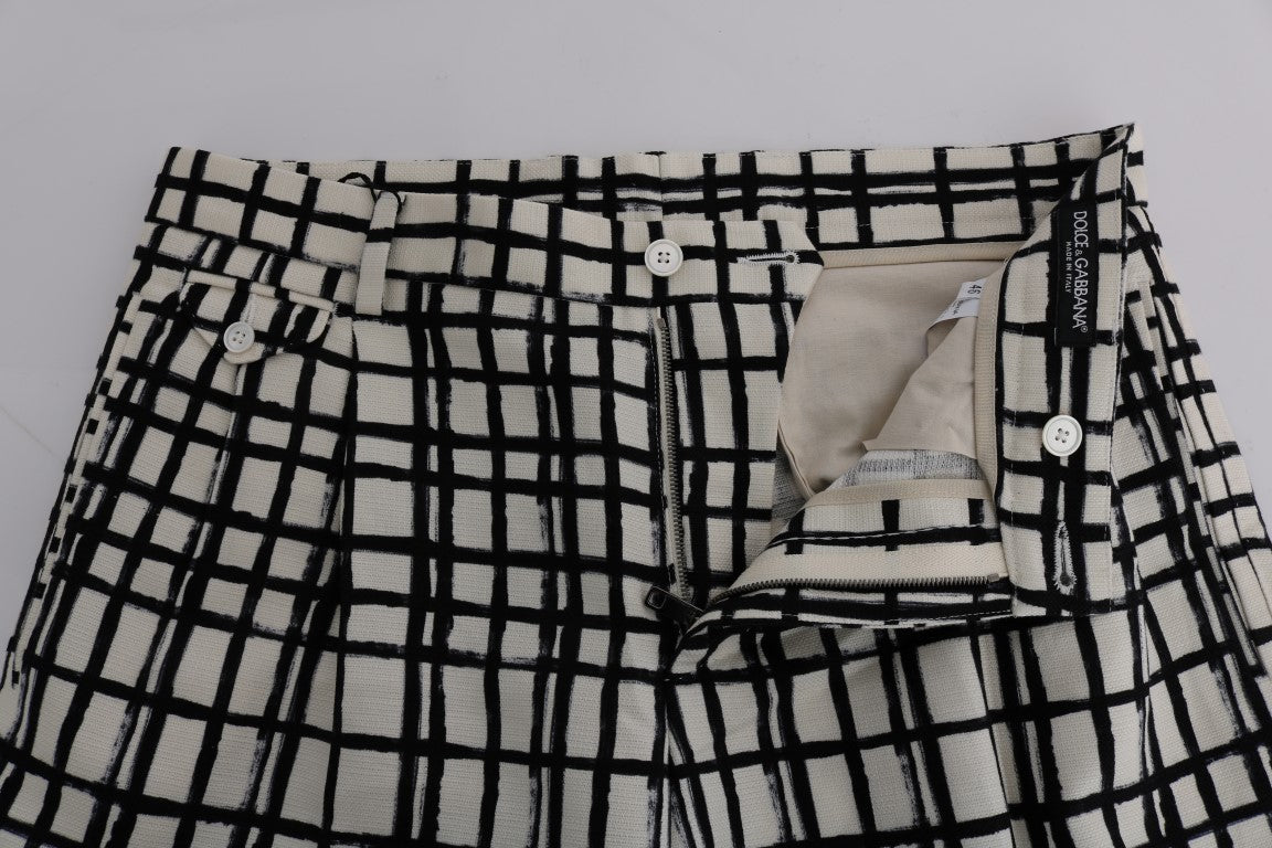 Dolce & Gabbana White Black Striped Casual Shorts | Regal Royce
