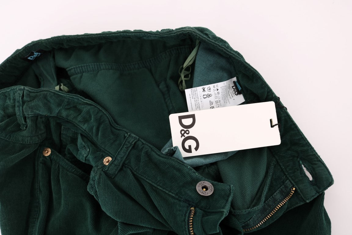 Dolce & Gabbana Green Cotton Corduroys Jeans | Regal Royce