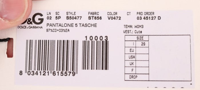 Dolce & Gabbana Green Cotton Corduroys Jeans | Regal Royce