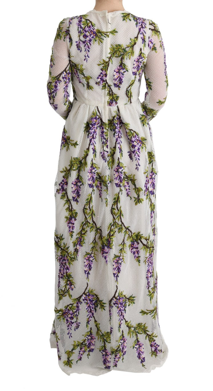 Dolce & Gabbana White Floral Embroidered Maxi Dress | Regal Royce