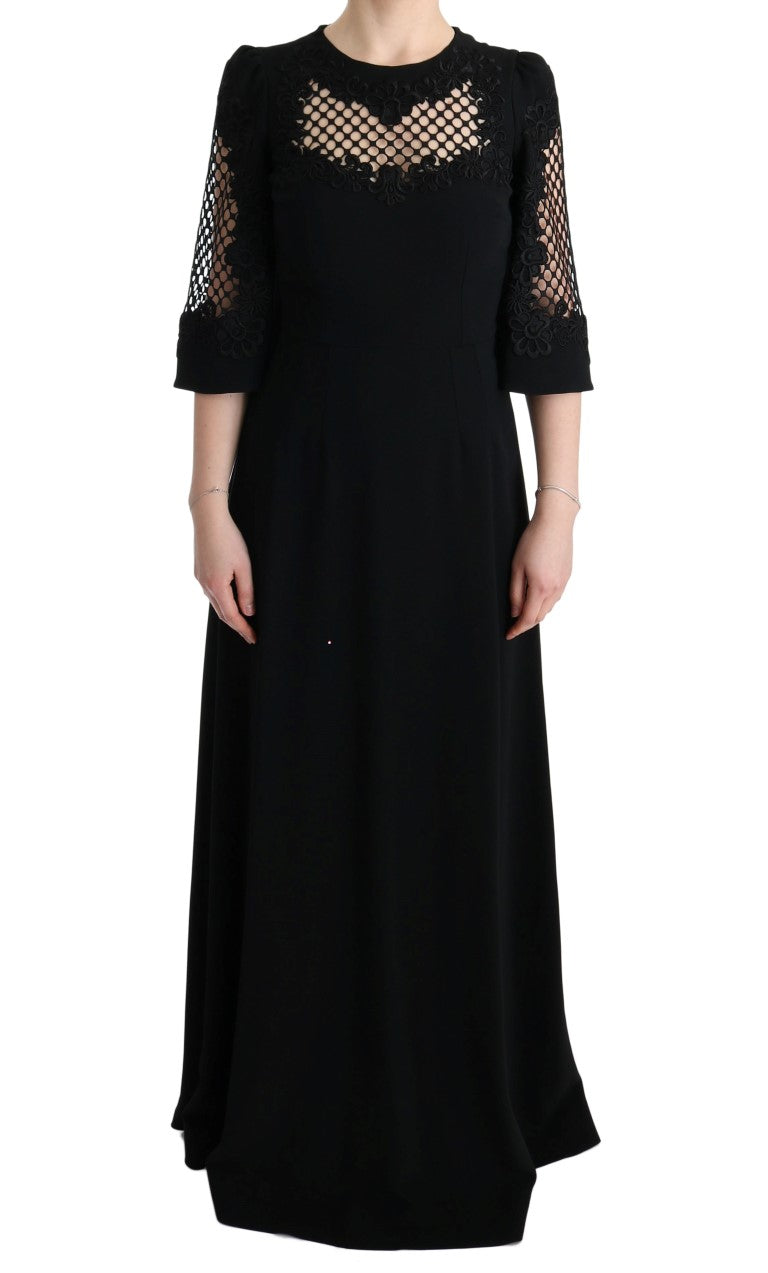Dolce & Gabbana Black Stretch Shift Long Maxi Dress | Regal Royce