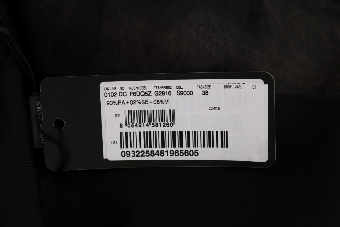 Dolce & Gabbana Black Pink Silk Applique Shift Dress | Regal Royce