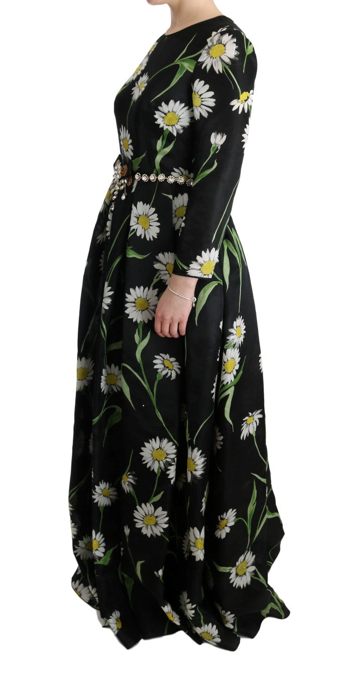 Dolce & Gabbana Multicolor Silk Sunflower Print Long Maxi Dress | Regal Royce