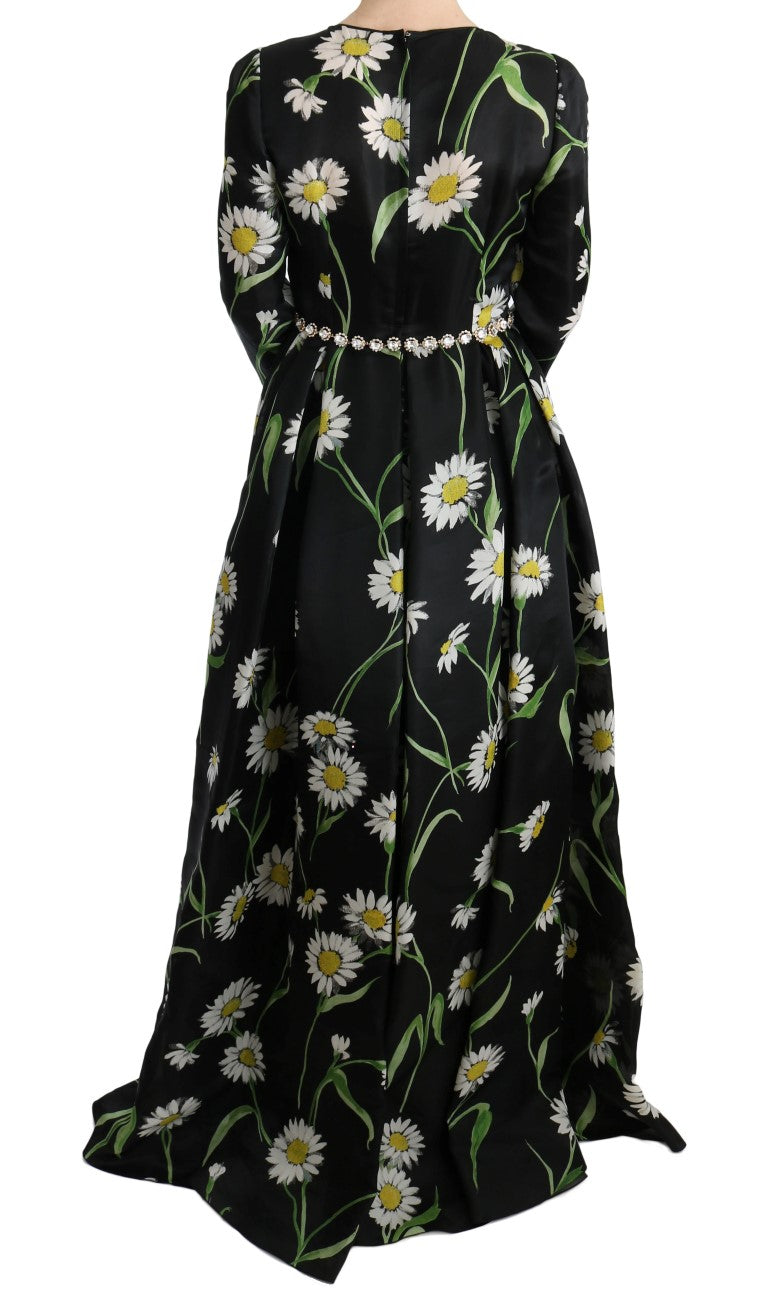 Dolce & Gabbana Multicolor Silk Sunflower Print Long Maxi Dress | Regal Royce