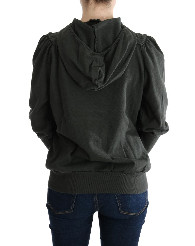 Exte Gray Top Hooded Cotton Zipper Sweater | Regal Royce