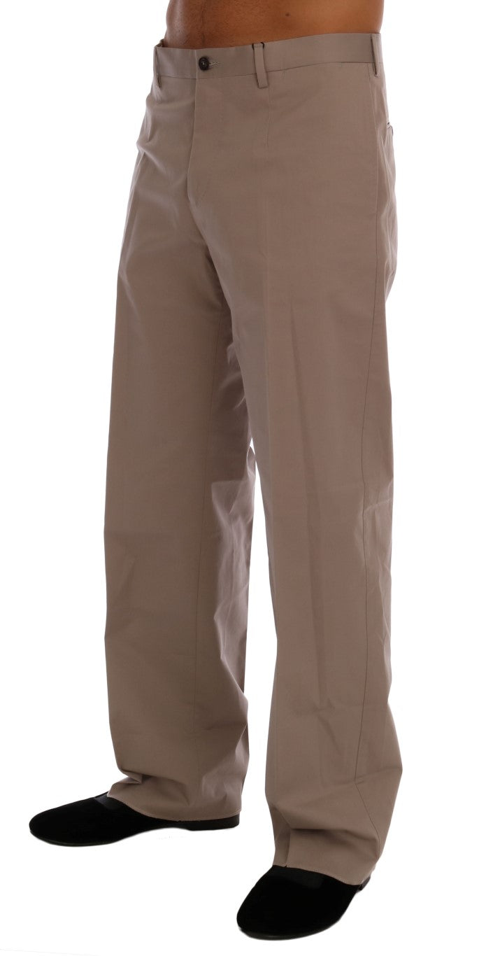 Dolce & Gabbana Beige Cotton Stretch Chinos Pants | Regal Royce