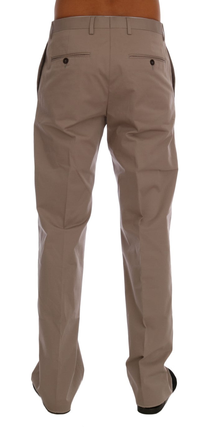 Dolce & Gabbana Beige Cotton Stretch Chinos Pants | Regal Royce