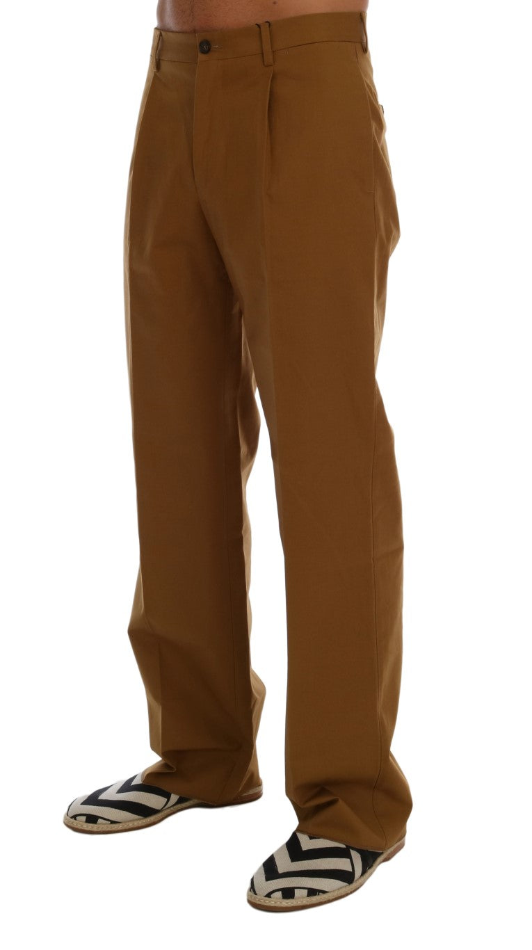 Dolce & Gabbana Brown Stretch Cotton Pants | Regal Royce
