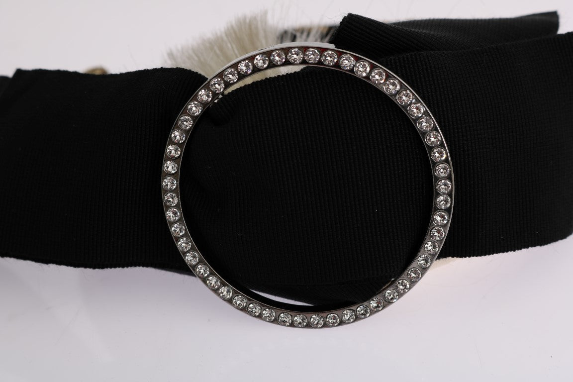 Dolce & Gabbana Black Crystal White Diadem Headband | Regal Royce