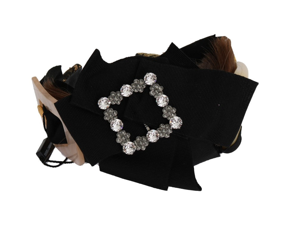 Dolce & Gabbana Clear Crystal Brown Hair Headband | Regal Royce
