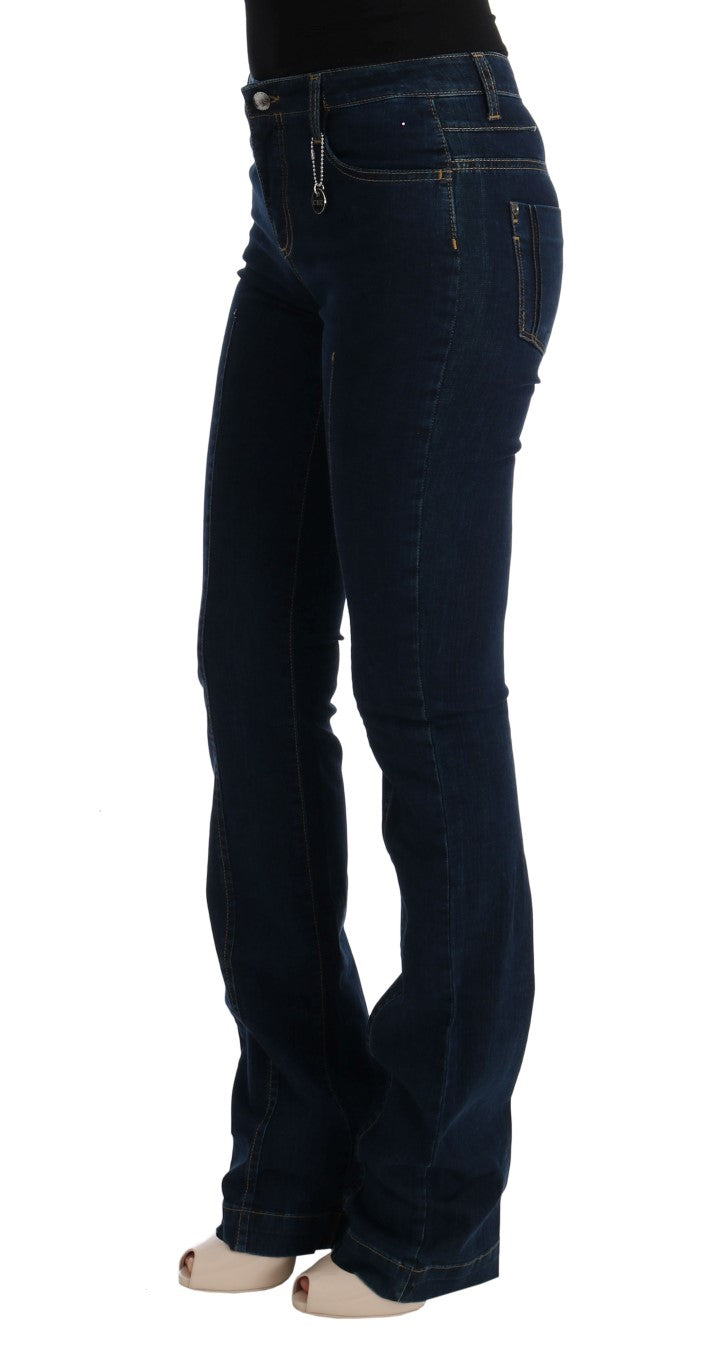 Costume National Blue Cotton Bootcut Flared Jeans | Regal Royce