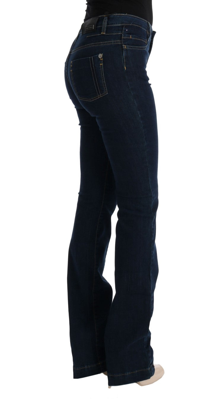 Costume National Blue Cotton Bootcut Flared Jeans | Regal Royce