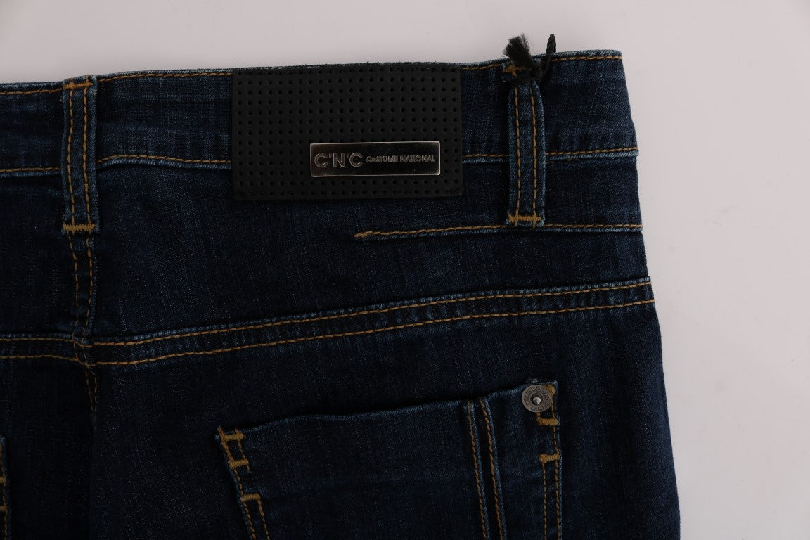 Costume National Blue Cotton Bootcut Flared Jeans | Regal Royce