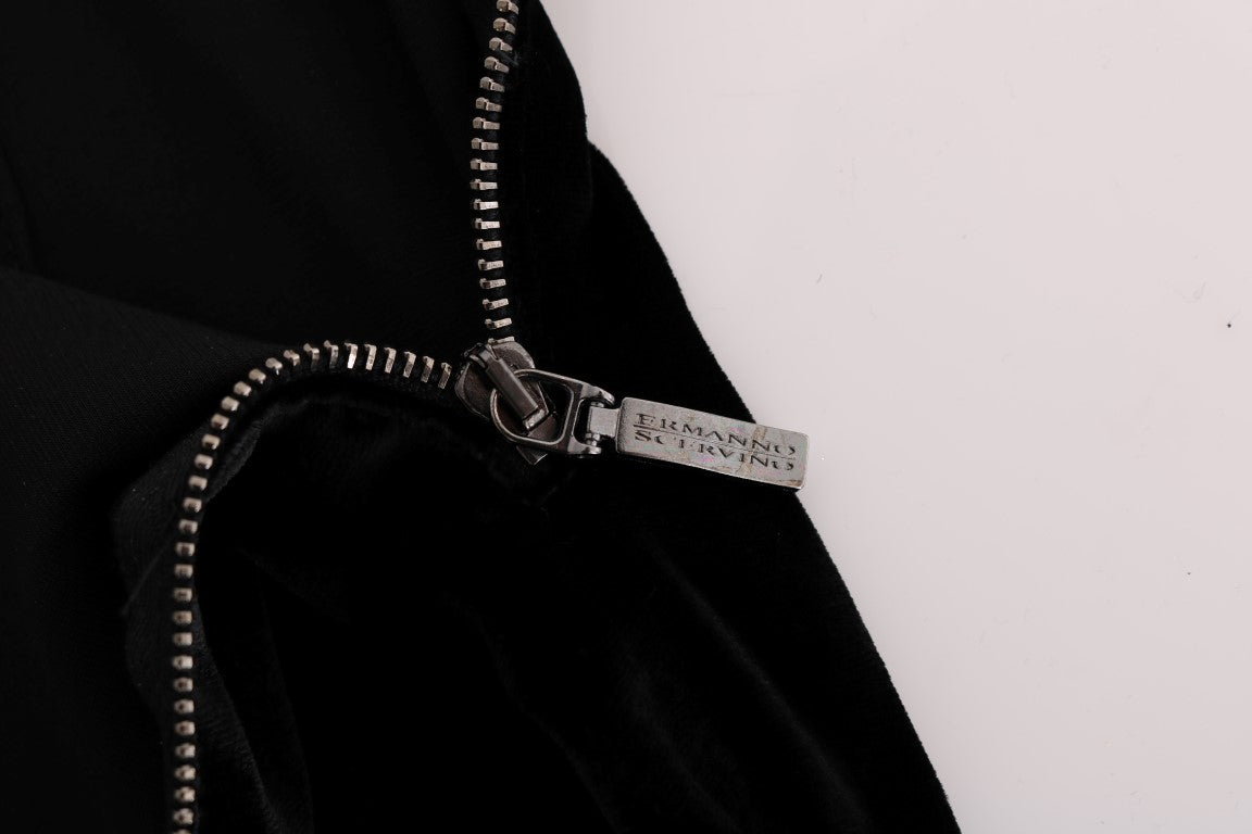Ermanno Scervino Black Velvet Slim Fit Pants | Regal Royce