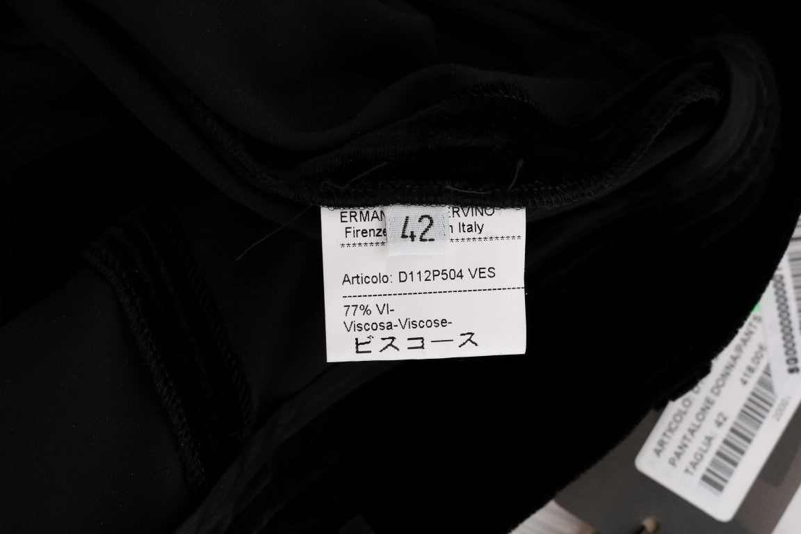 Ermanno Scervino Black Velvet Slim Fit Pants | Regal Royce