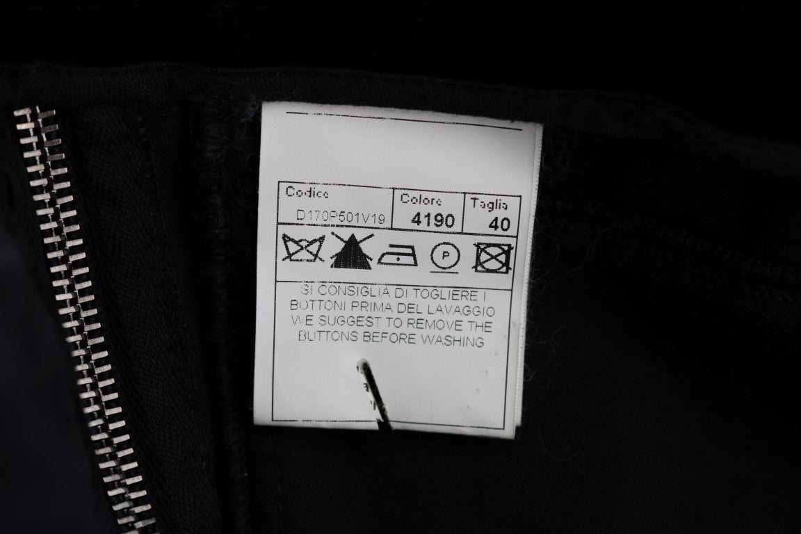 Ermanno Scervino Black Viscose Blend Velvet Cropped Pants | Regal Royce