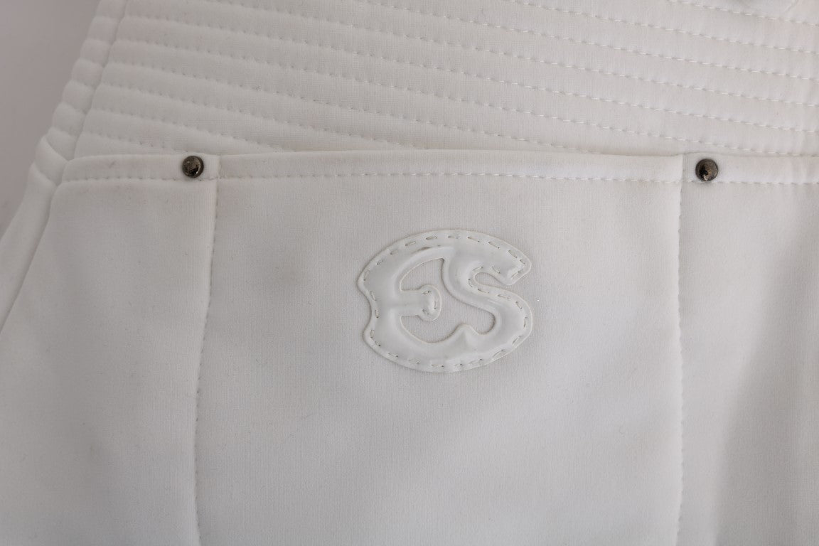 Ermanno Scervino White Cotton Slim Fit Casual Pants | Regal Royce