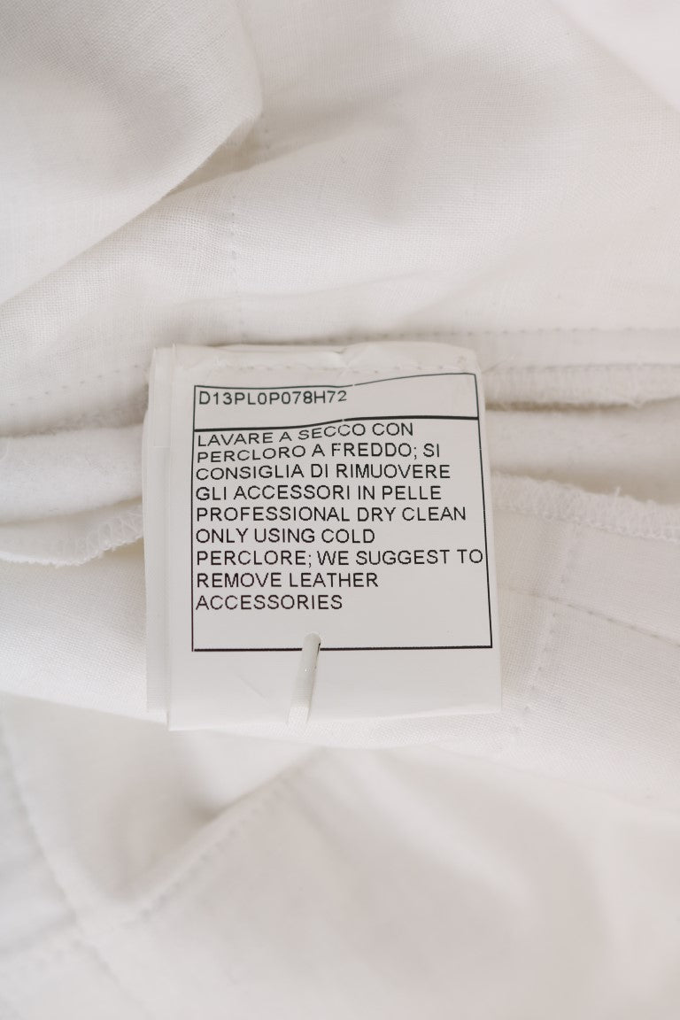 Ermanno Scervino White Cotton Slim Fit Casual Pants | Regal Royce