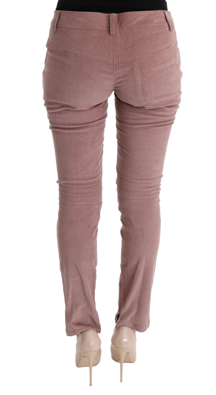 Ermanno Scervino Pink Velvet Cropped Casual Pants | Regal Royce