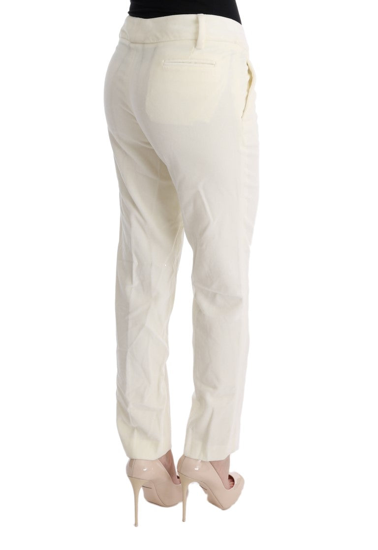 Ermanno Scervino White Cotton Regular Fit Casual Pants | Regal Royce