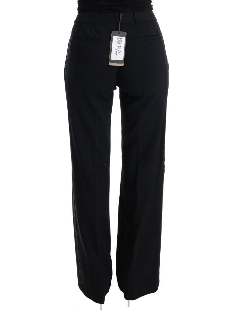 Ermanno Scervino Black Viscose Flare Bootcut Pants | Regal Royce