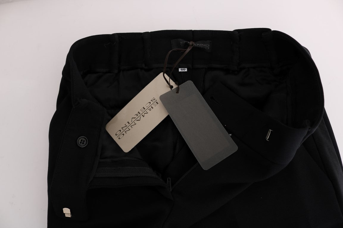 Ermanno Scervino Black Viscose Flare Bootcut Pants | Regal Royce