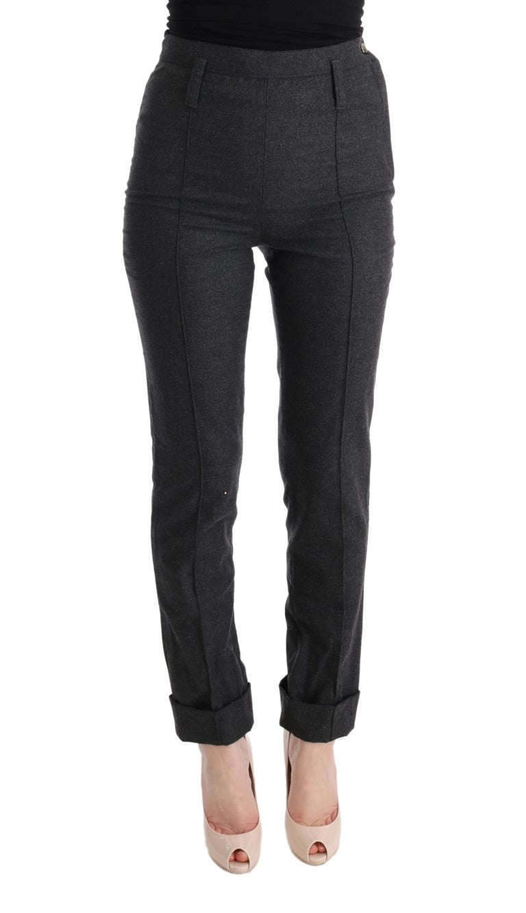 Ermanno Scervino Gray Virgin Wool Skinny Casual Pants | Regal Royce