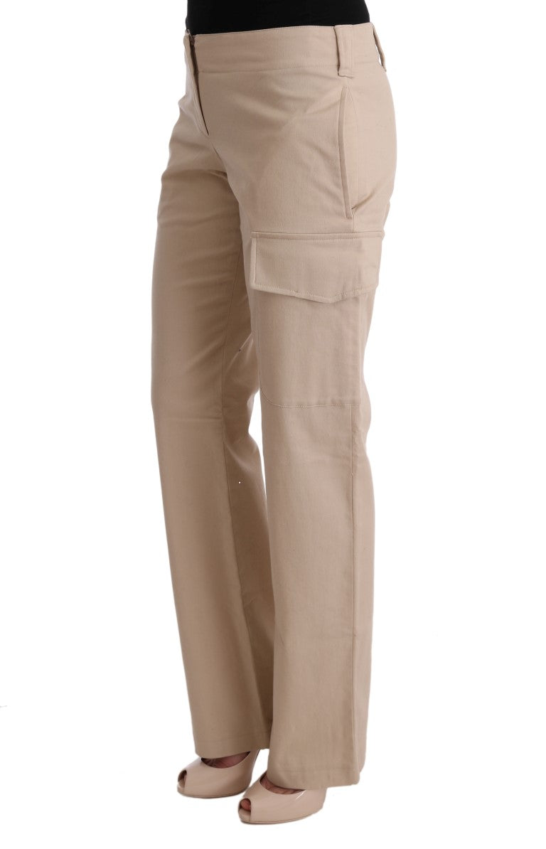 Ermanno Scervino Beige Cotton Wool Regular Fit Pants | Regal Royce
