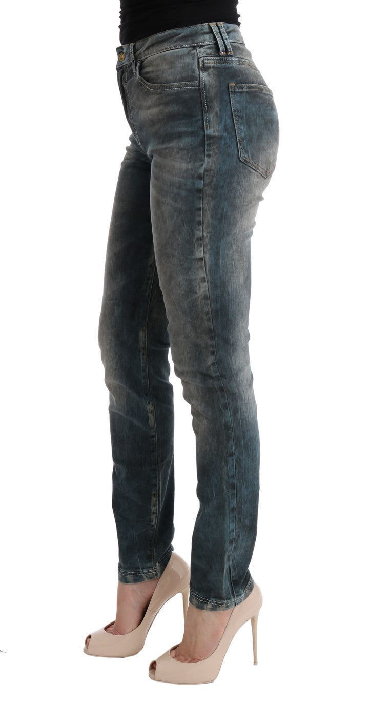 Cavalli Blue Wash Cotton Blend Slim Fit Jeans | Regal Royce