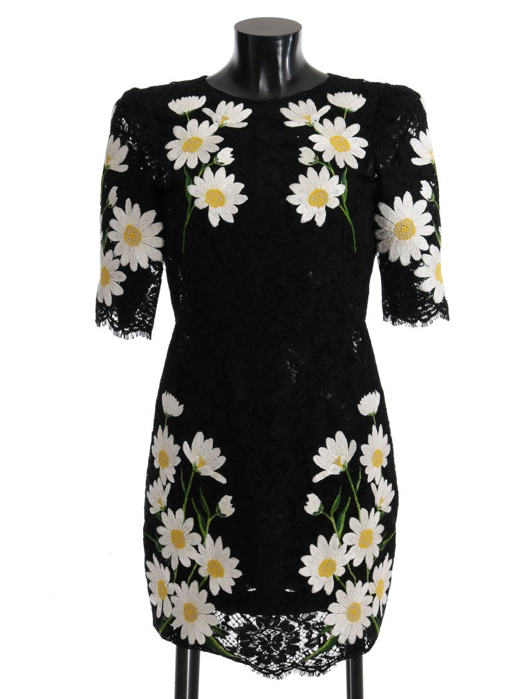Dolce & Gabbana Black Floral Lace Chamomile Sicily Dress | Regal Royce