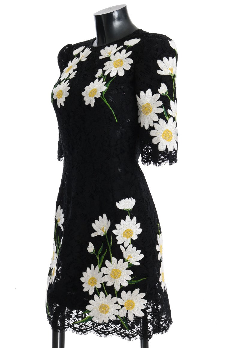 Dolce & Gabbana Black Floral Lace Chamomile Sicily Dress | Regal Royce