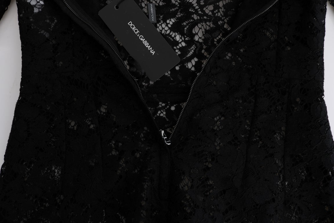 Dolce & Gabbana Black Floral Lace Chamomile Sicily Dress | Regal Royce