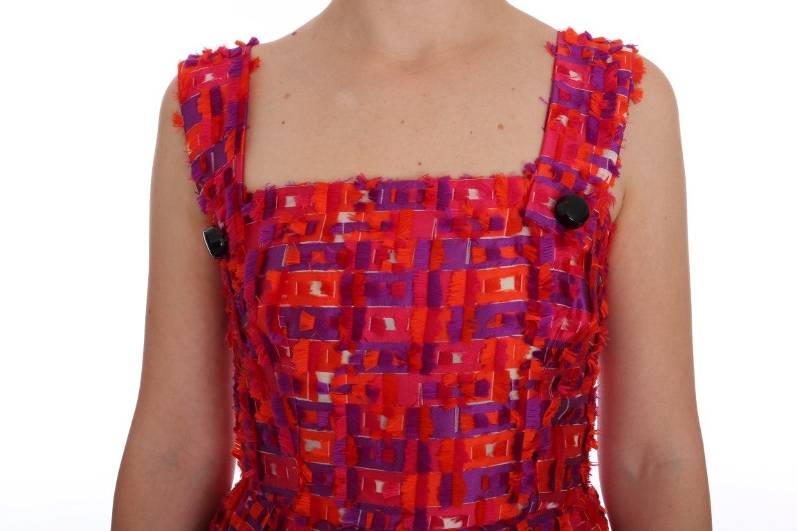 Dolce & Gabbana Pink Patterned A-line Above Knees Dress | Regal Royce