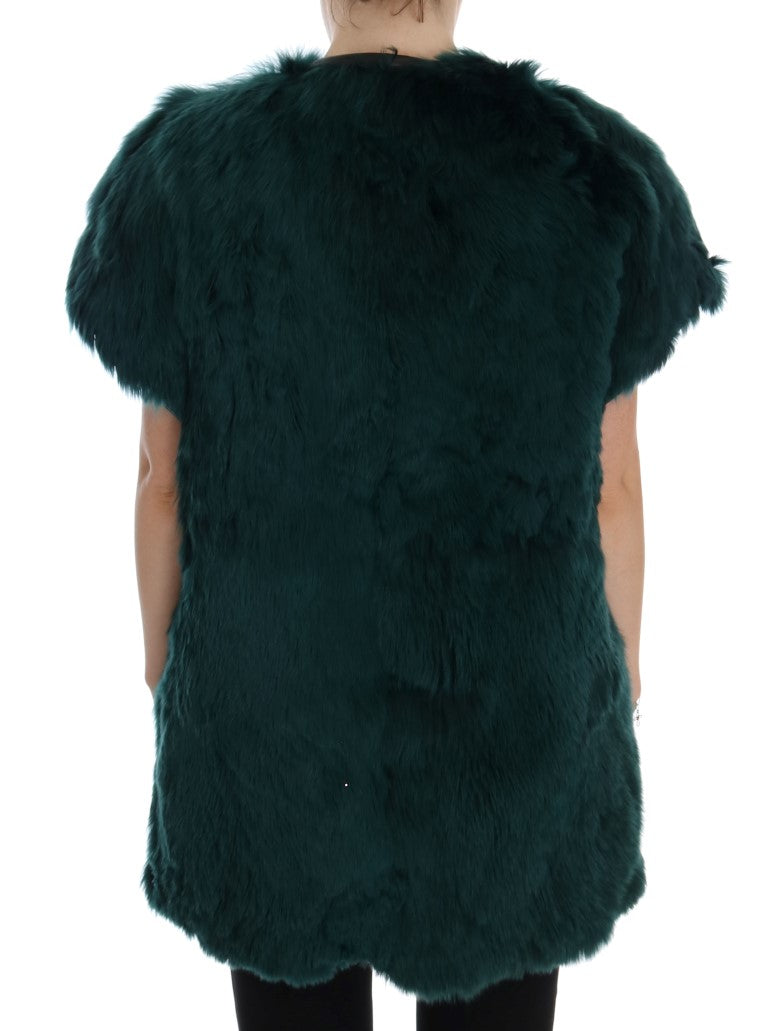 Dolce & Gabbana Green Alpaca Fur Vest Sleeveless Jacket | Regal Royce