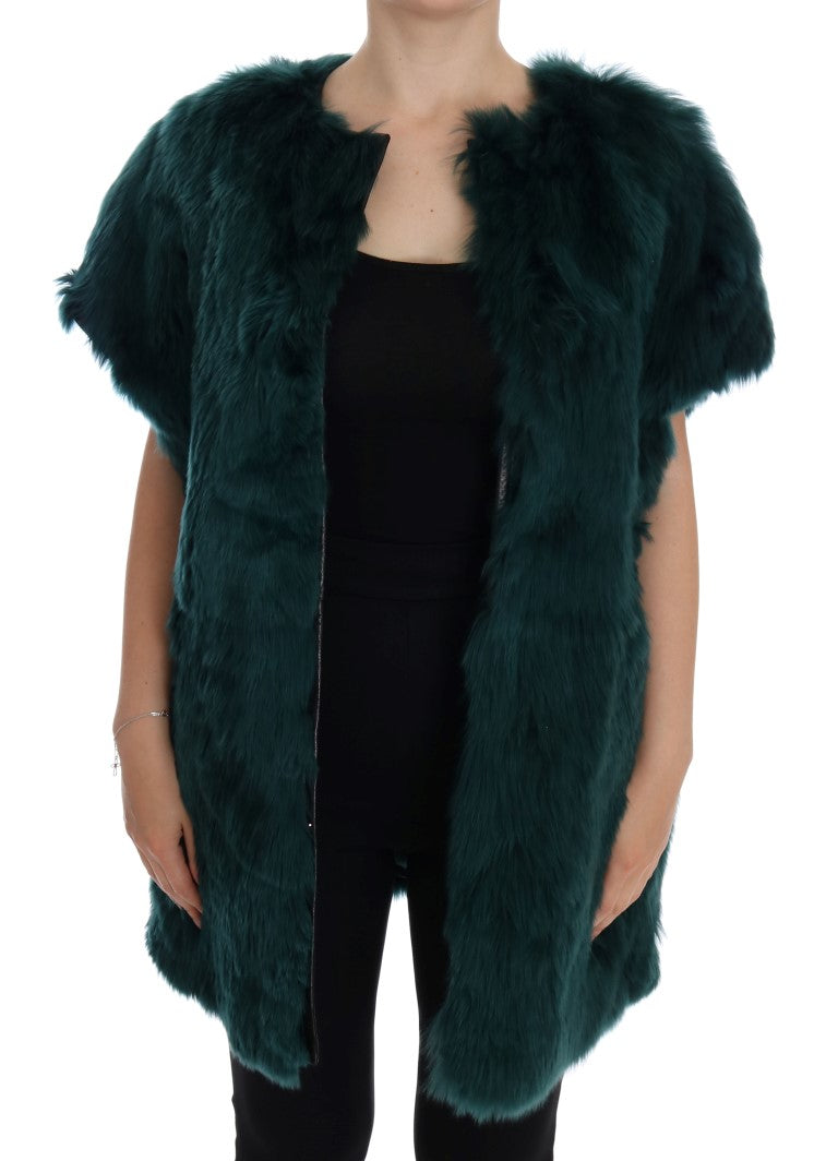 Dolce & Gabbana Green Alpaca Fur Vest Sleeveless Jacket | Regal Royce
