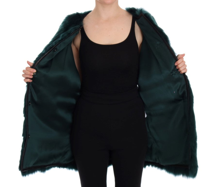 Dolce & Gabbana Green Alpaca Fur Vest Sleeveless Jacket | Regal Royce