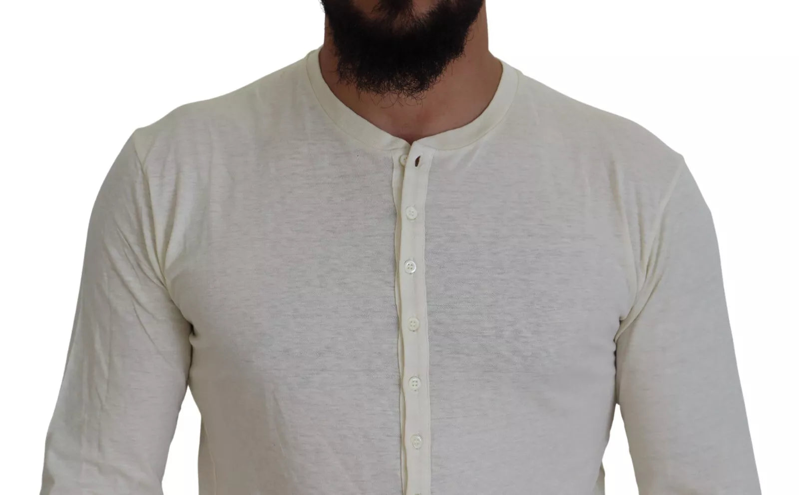 Dsquared² Beige Cotton Linen Long Sleeves Pullover Sweater | Regal Royce