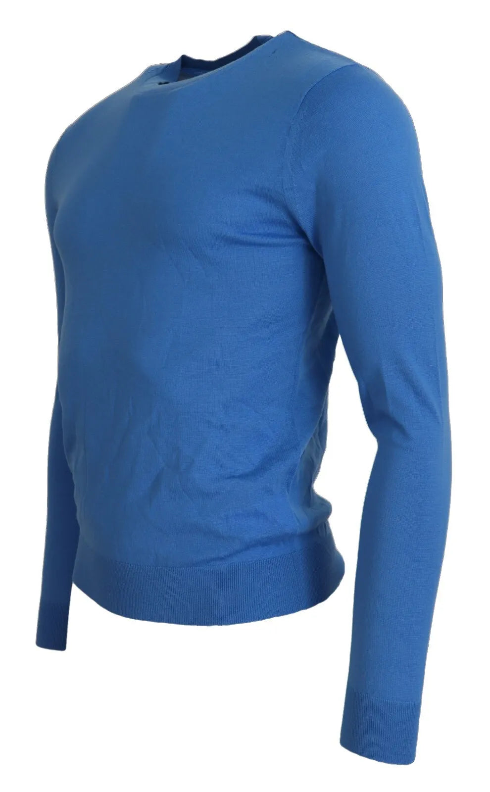 Dsquared² Blue Wool Long Sleeves Crewneck Pullover Sweater | Regal Royce