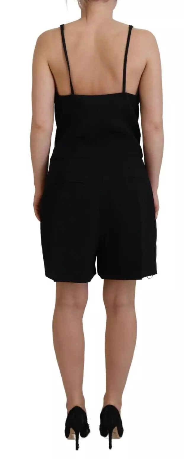 Dsquared² Black Embellished Sleeveless V-neck Jumpsuit Dress | Regal Royce