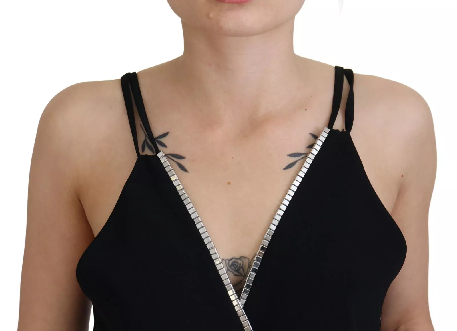 Dsquared² Black Embellished Sleeveless V-neck Jumpsuit Dress | Regal Royce