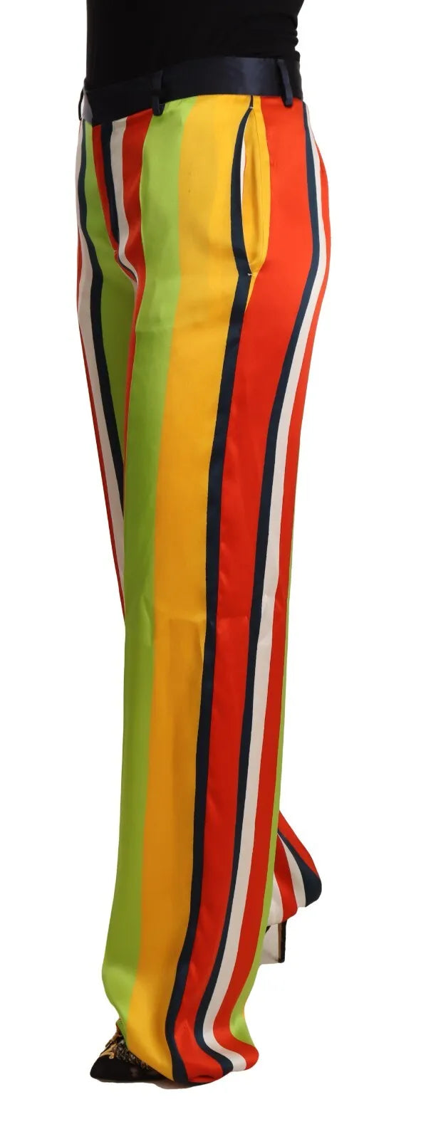 Dsquared² Multicolor Striped Mid Waist Straight Pants | Regal Royce
