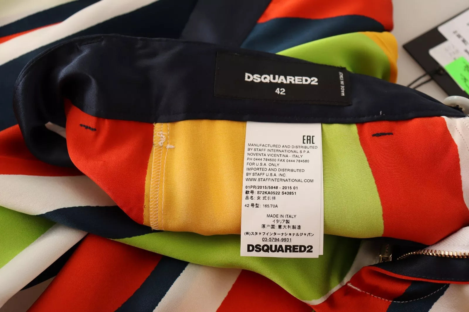 Dsquared² Multicolor Striped Mid Waist Straight Pants | Regal Royce