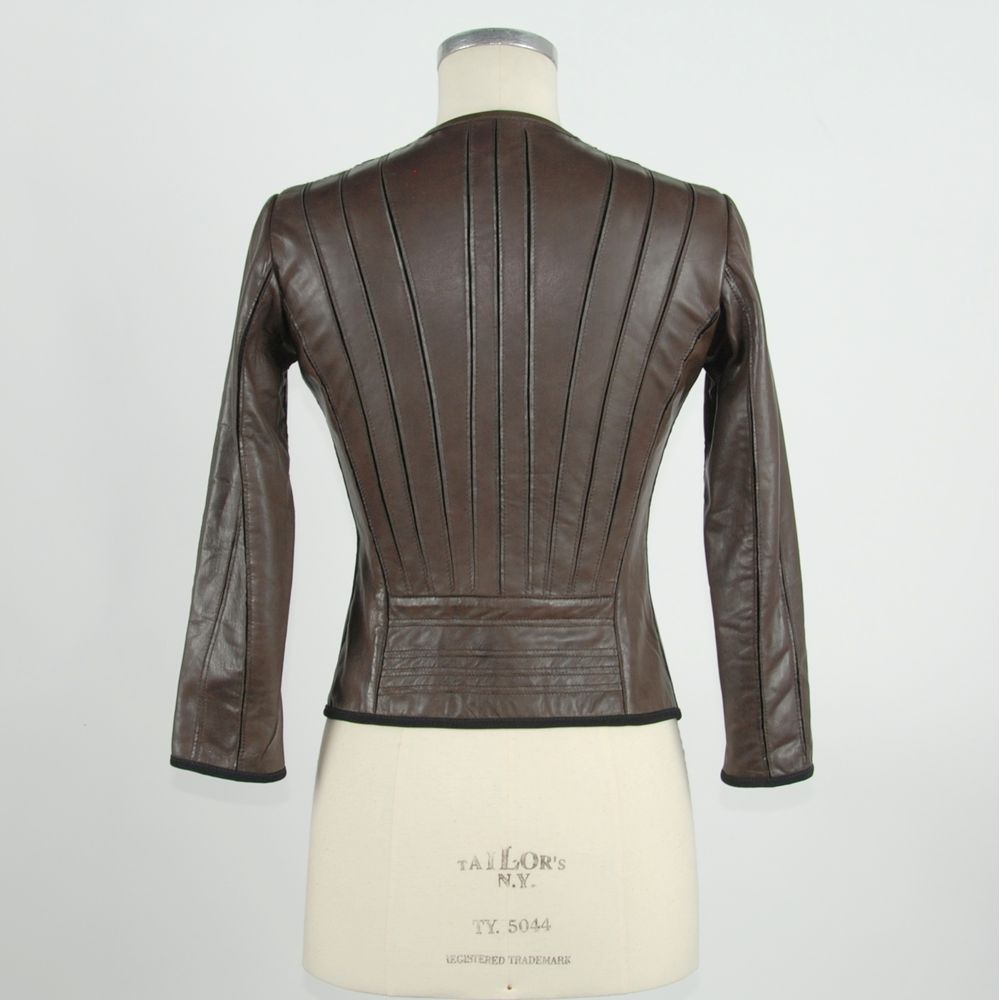 Emilio Romanelli Brown Leather Women Jacket | Regal Royce