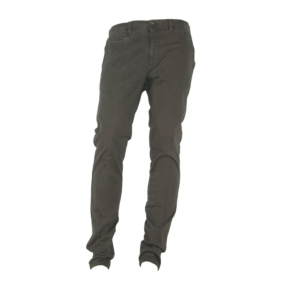 Made in Italy Brown Cotton Men Pant