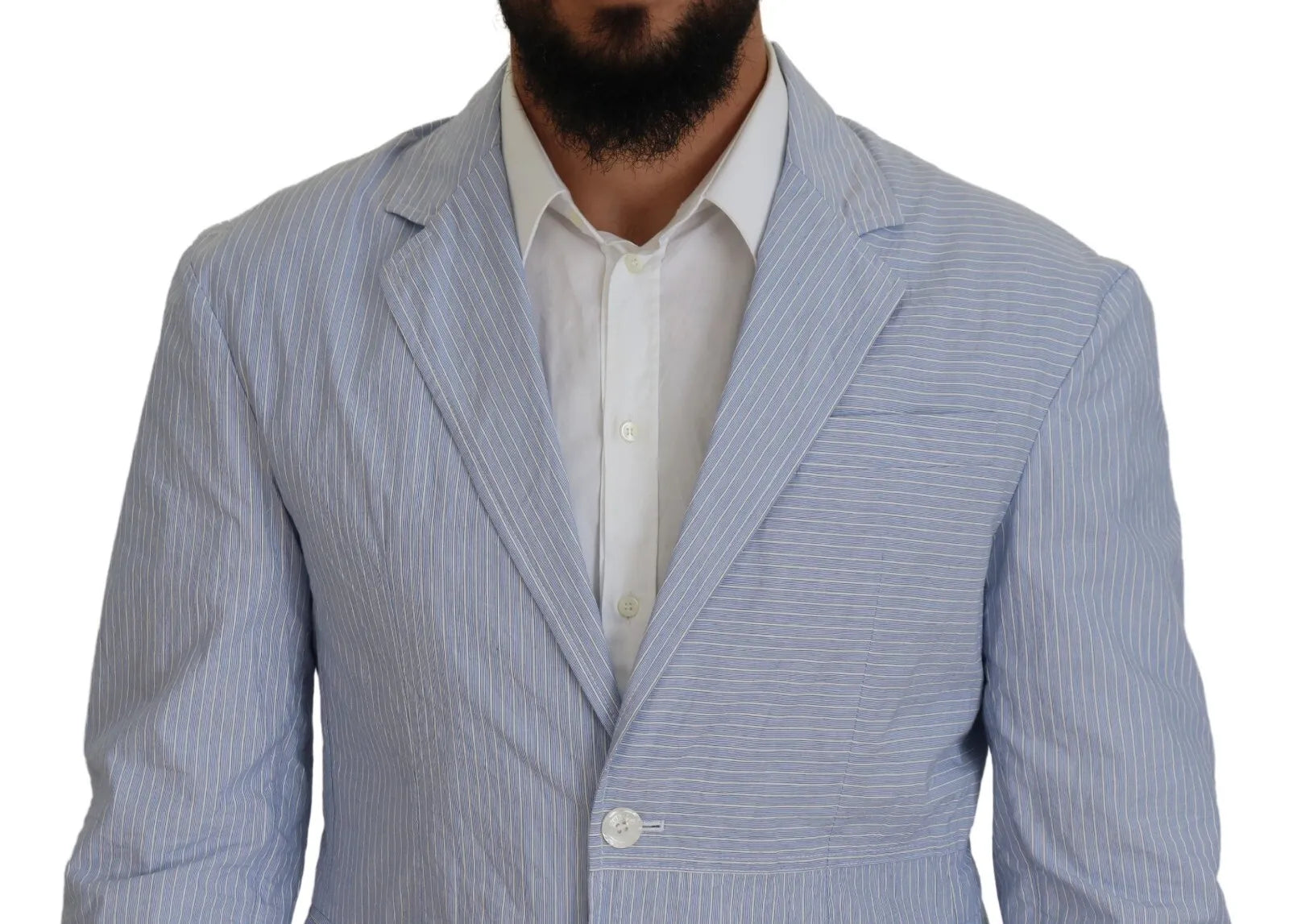 Dsquared² Blue Striped Single Breasted Formal Coat Blazer | Regal Royce