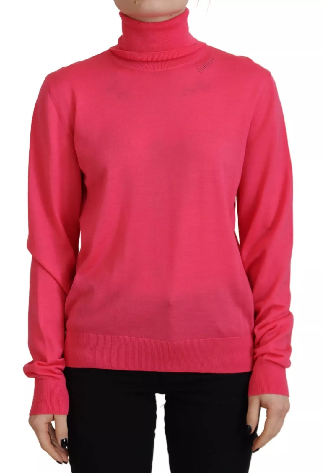 Dsquared² Pink Solid Long Sleeve Turtle Neck Casual Sweater | Regal Royce