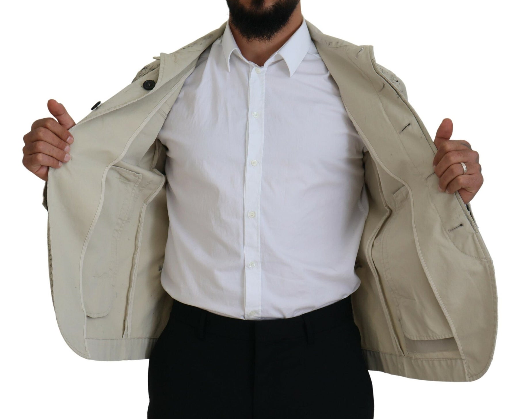 Dsquared² Off White Black Splash Print Casual Denim Jacket | Regal Royce