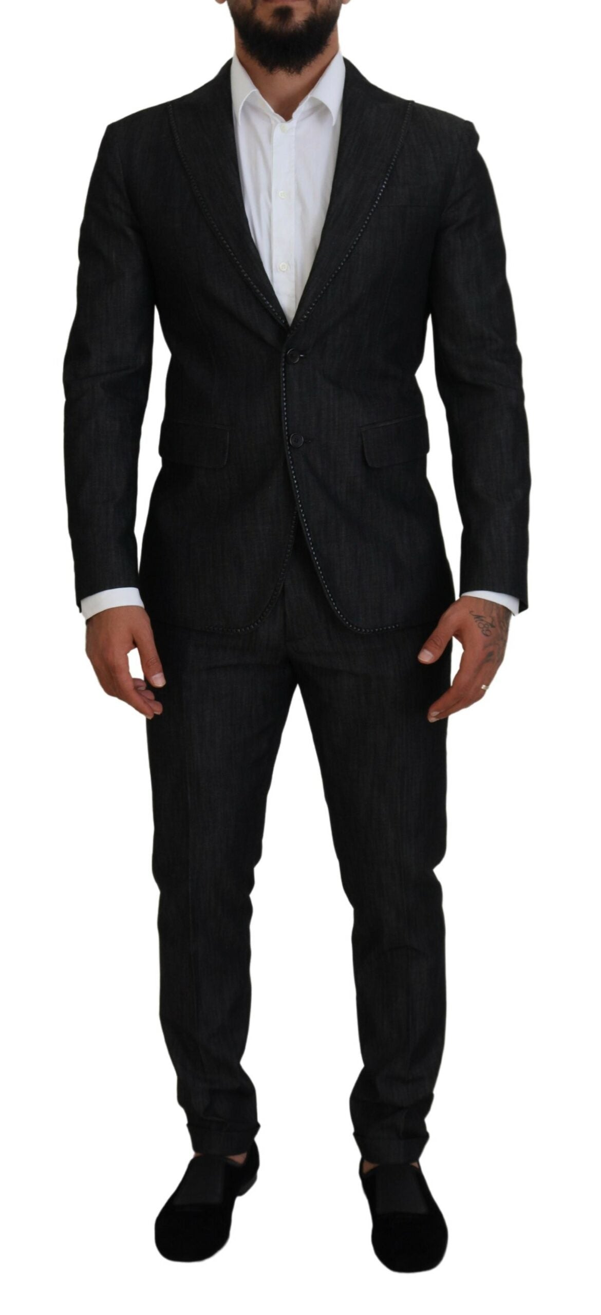 Dsquared² Black Cotton Single Breasted 2 Piece MIAMI Suit | Regal Royce