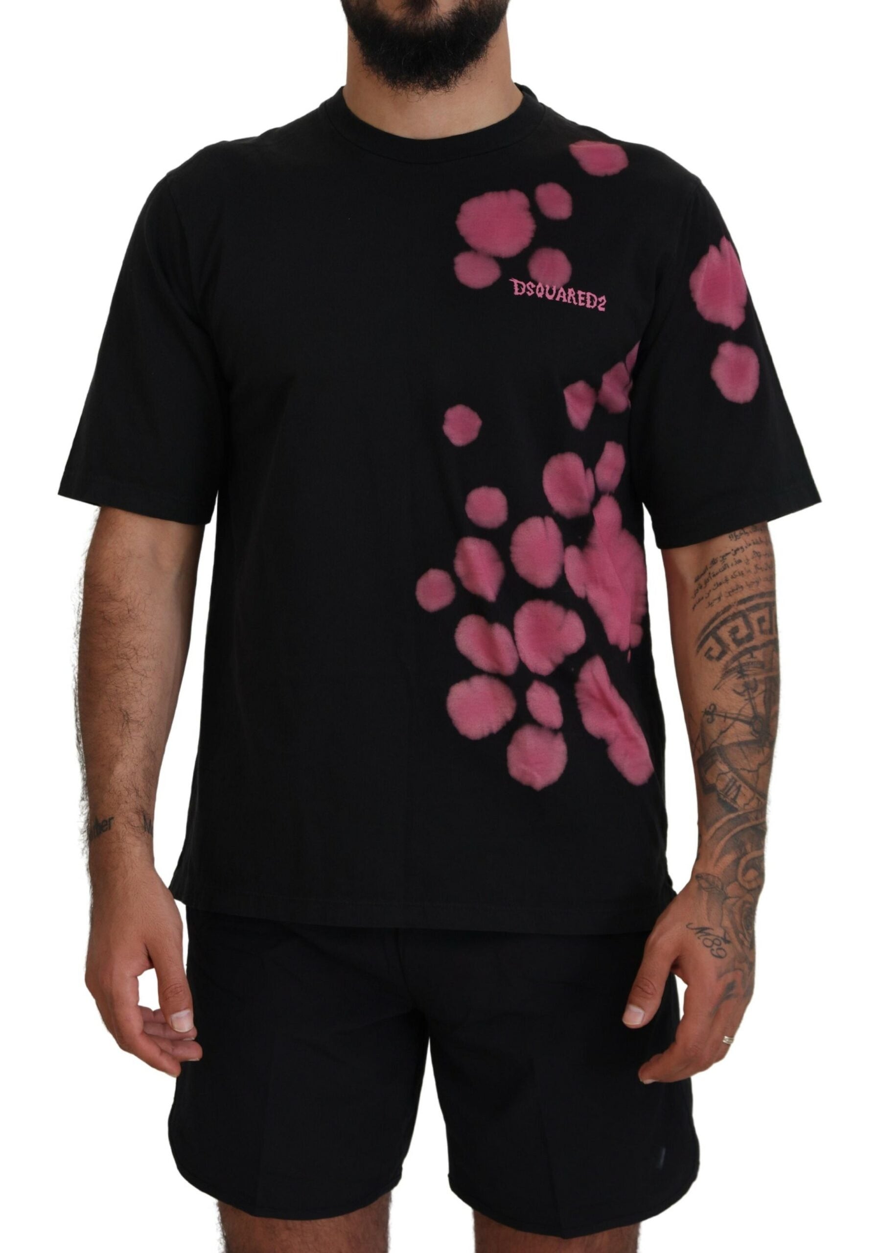 Dsquared² Black Pink Cotton Short Sleeves Crewneck T-shirt | Regal Royce